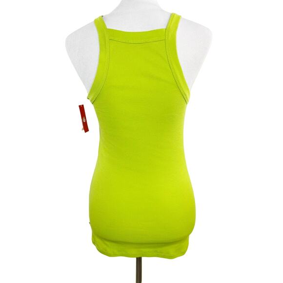 JOSIE Natori Lime Green Ribbed Cotton Tank Cami Scoop Neck Racerback Medium M - Picture 5 of 9